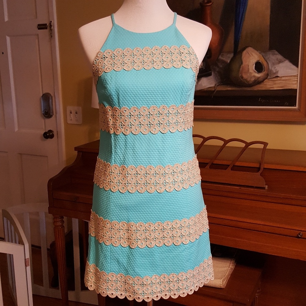Turquoise & Gold Lily Pulitzer Dress